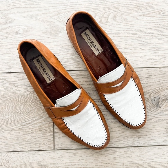Amazing True Vintage Bruno Martini Italian Leather Loafer Shoes Made In Italy main image 6